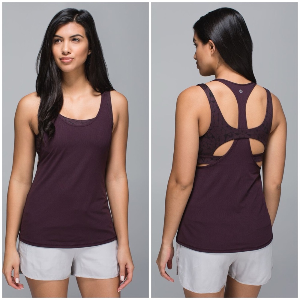 Lululemon All Sport Support Tank Black Cherry / Star Crushed Black Cherry Black